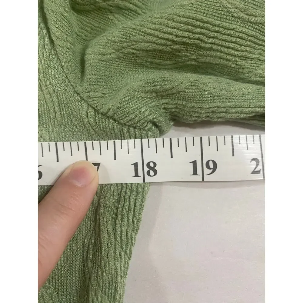 Anthropologie Elodie Sage Green Babydoll Bow Lace Cropped Top Large Y2K